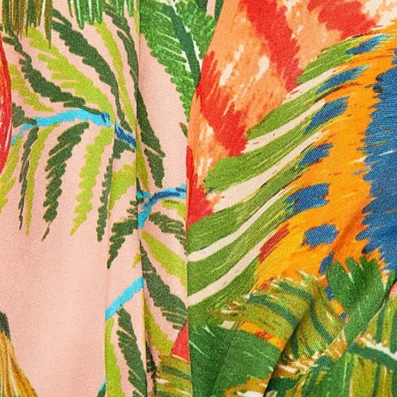 Farm Rio Macaw Leaves Cut-Out Midi Dress NEW Size Medium - Picture 11 of 13